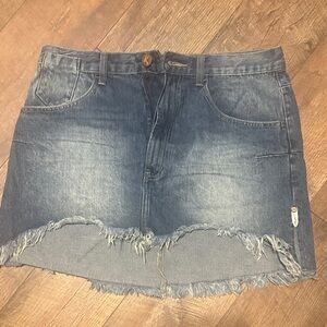 One Teaspoon Blue Frayed Mini Skirt